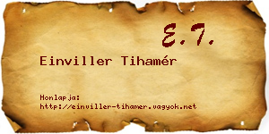 Einviller Tihamér névjegykártya
